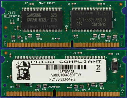 Viking VI8BU166436DTEW1 128Mb 144-Pin SDRAM SODIMM Memory Module