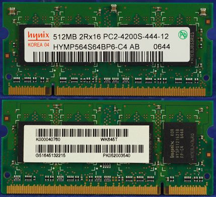 Hynix 512Mb 2Rx16 PC2-4200S-444-12