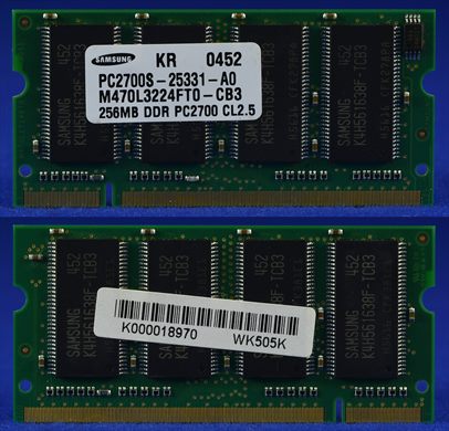 Samsung M470L3224FT0-CB3 PC2700S-25331-A0 256mb DDR