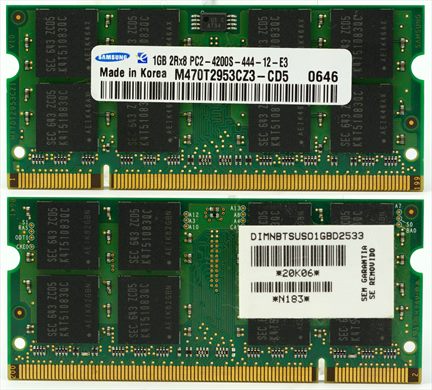 Sansung M470T2953CZ3-CD5 1GB 2Rx8 PC2-4200S-444-12-E3