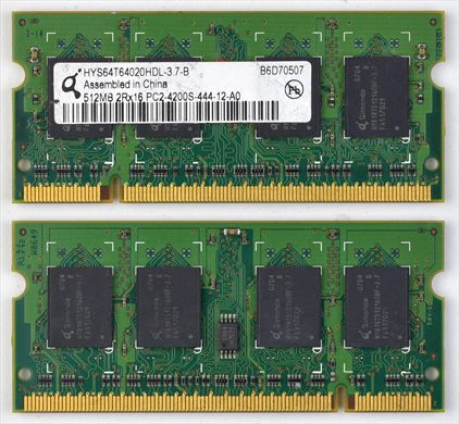 Quimonda HYS64T64020HDL-3.7-B 512MB 2Rx16 PC2-4200S-444-12-A0