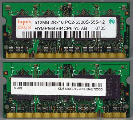 Hynix 512 2Rx16 PC-5300S555-12 HYMP564S64CP6-Y5 AB