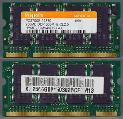 Hynix PC2700S-25330 256MB DDR 333MHz CL2.5 HYMD232M646D6-J AA