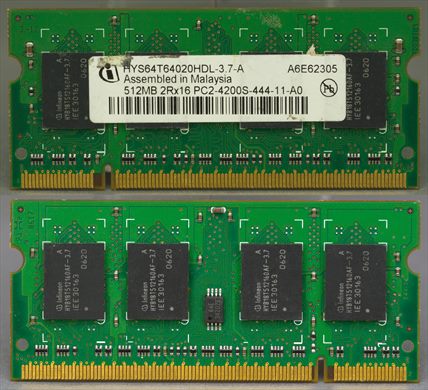 Infineon HYS64T64020HDL-3.7-A 512MB 2Rx16 PC2-4200S-444-11-A0 SO-DIMM DDR2