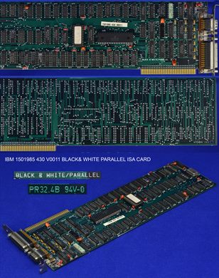 IBM 1501985 430 V0011 BLACK and WHITE PARALLEL ISA CARD