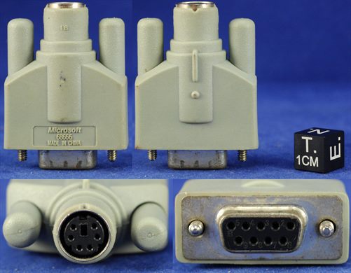 Microsoft 68666 9-pin Serial to PS2 6-pin mini-DIN mouse adapter