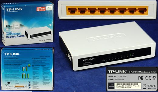 TP-Link 8-Port 10-100Mbps Desktop Switch model No.TL-SF1008D