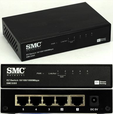 SMC EZ Switch 10-100-1000Mbps SMCGS5