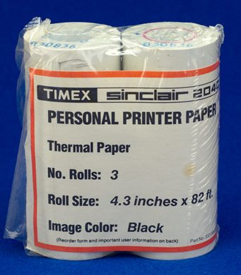 Timex Sinclair 2040 Personal Printer Paper Black