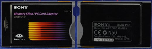 Sony Memory Stick PC Card Adaptor MSAC-PC2