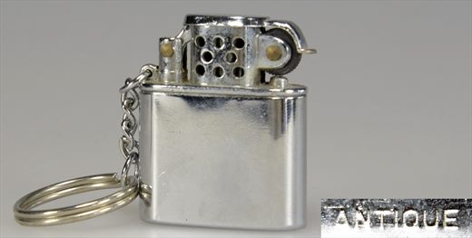 Antique isqueiro mini porta chaves prateado
