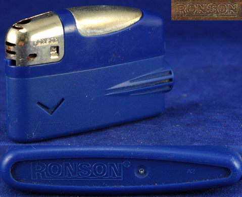 Ronson azul com topo prateado