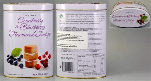 Gardiners Cranberry and Blueberry Flavored Fudge 300g