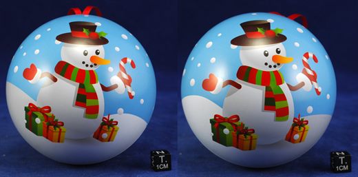 Lata de bombons esferica Boneco de Neve