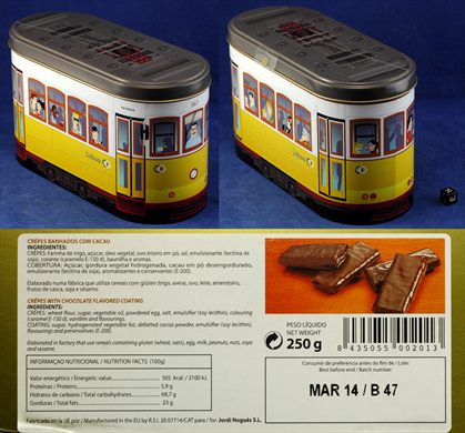 Electrico de Lisboa crepes banhados com cacao 250g