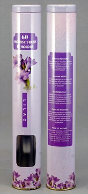 60 Incense sticks and holder cilinder Lilac