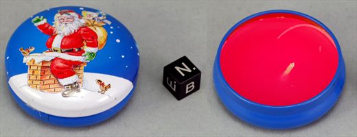 Vela de Natal azul Pai Natal