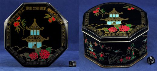 Lata octogonal decorativa motivo oriental 2