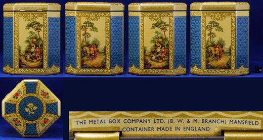 The Metal Box Company Ltd - lata decorativa cenas campestres