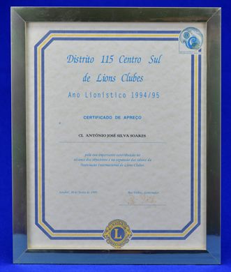 Portugal D 115 CS Certificado de Apreco CL Antonio Jose Silva Soares 1994-1995