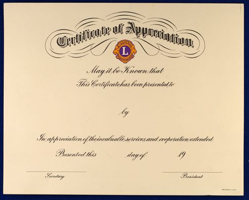 Certificado de apreco