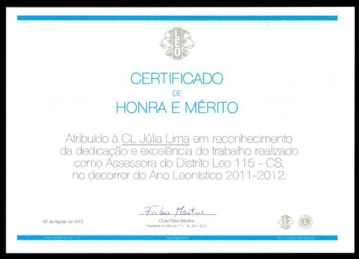 Leo - Certificado de Honra de Merito - 2012-08