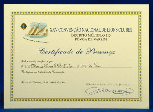 Lions Club - XXV Convencao Nacional - Maria Clara Baptista 1994