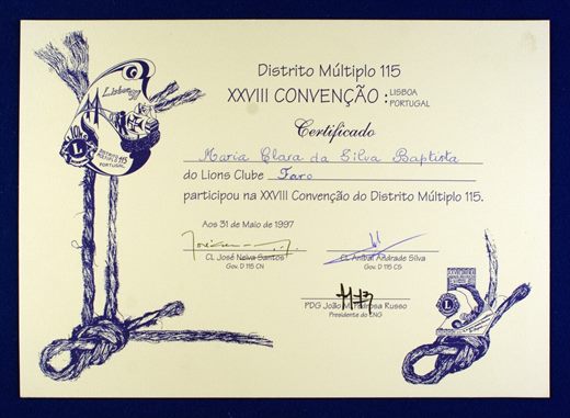 XXVIII Convencao DM115 1997 Certificado de Presenca - Maria Clara Baptista
