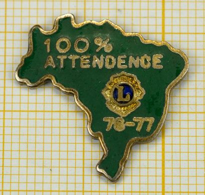 Brasil - Premio de - Assiduidade 100 por cento - 1976 1977