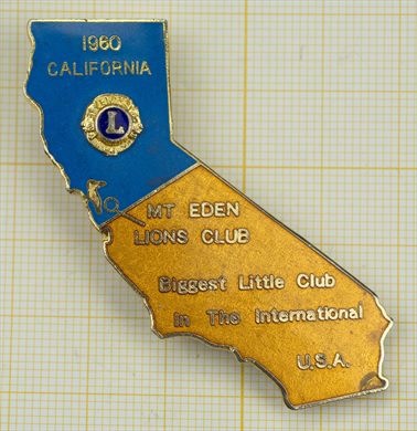 Estados Unidos-California - Mt Eden Lions Clube - Biggest Little Club in the International - 1960