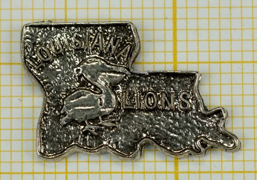 Estados Unidos Louisiana Lions State Map Pelican Silver