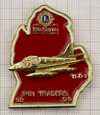 Estados Unidos Michigan Distrito 11 - D1 - Colecionadores de Pins Fighter Jet 1992-1993