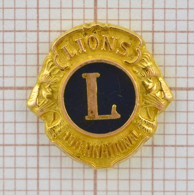 Lions International Emblema Redondo Dourado Preto