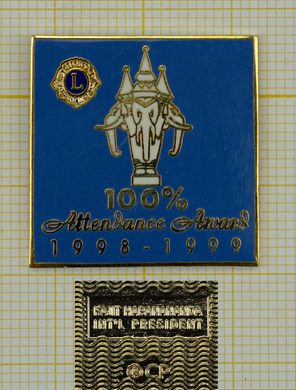 Tailandia Kajit Habanananda Presidente Internacional Premio de Assiduidade 100 por cento 1998-1999