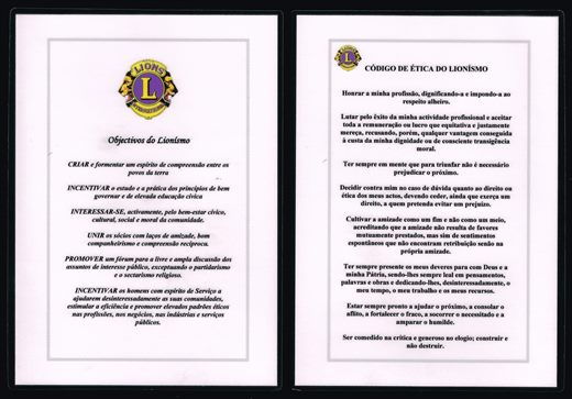 Lions - Objectivos e Codigo de Etica