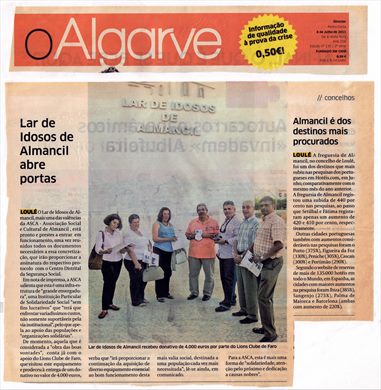 Lions Clube de Faro - Lar de Idosos de Almancil - O Algarve 2011-07-08