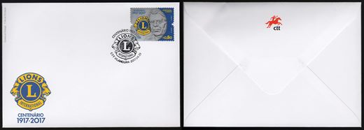 Portugal - Envelope e selo 0,80Eur - Centenario Lions Club International