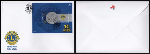 Portugal - Envelope e selo 2Eur - Centenario Lions Club International