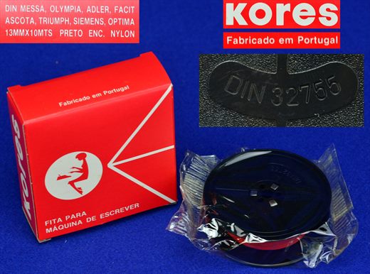 Kores Fita Bicolor para Maquina de Escrever DIN 32755 13mmx10m