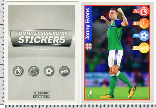 Football Superstar Stickers - Jonny Evans