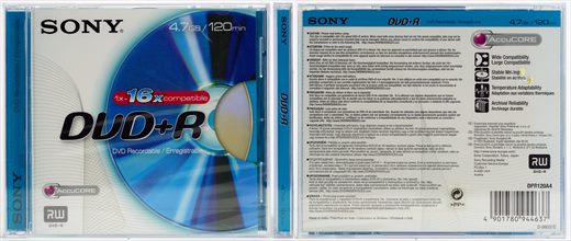Sony DVD Plus R 16x 4.7 120min