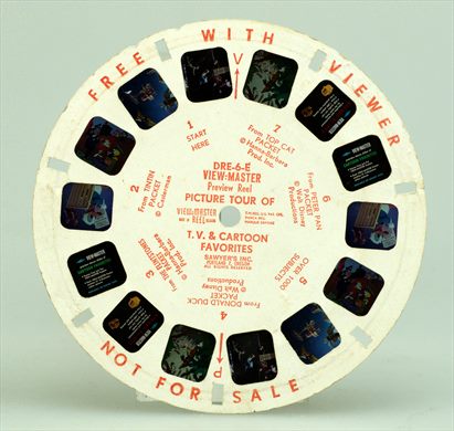 DR-6-E View-Master Preview Reel Pictures Tour of TV and Cartoon Favorities