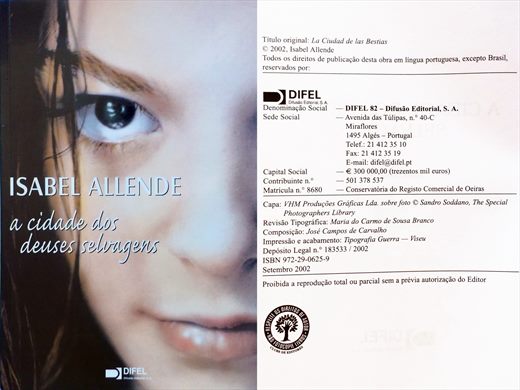 a cidade dos deuses selvagens - Isabel Allende - ISBN 972-29-0625-9