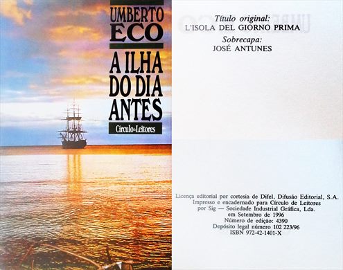 A Ilha do Dia Antes - Umberto Eco - ISBN 972-42-1401-X