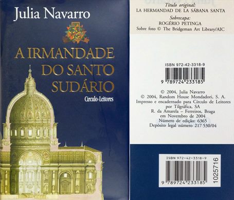 A Irmandade do Santo Sudario - Julia Navarro - ISBN 972-42-3318-9