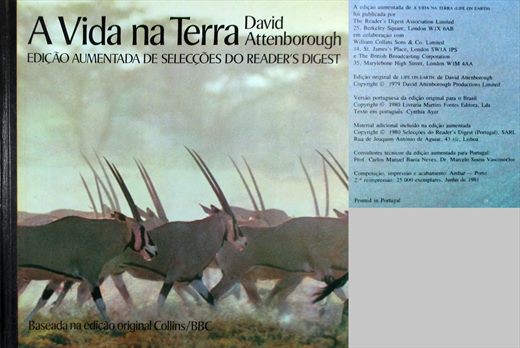 A Vida na Terra - David Attenborough - Seleccees do Reader's Digest 1980