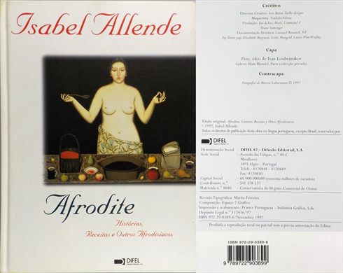 Afrodite Historias Receitas e Outros Afrodisiacos - Isabel Allende - ISBN 972-29-0389-6