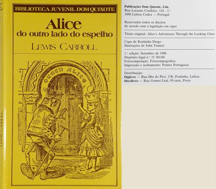 Alice do outro lado do espelho - Lewis Carroll - Pulbicacoes Dom Quijote 1988