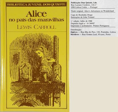 Alice no pais das maravilhas - Lewis Carroll - Pulbicacoes Dom Quijote 1988
