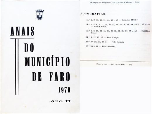 Anais do Municipio de Faro 1970 - Tipografia Uniao